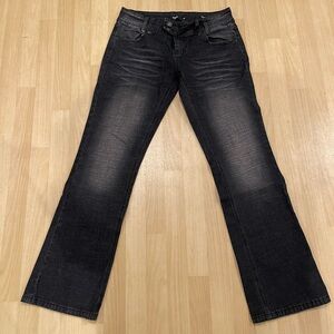 Jaded London Black Wash Thirteen Flare Jeans